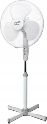 Image de ventilateur sur pied 16" 50W, télécommande, 3 modes, oscillation, blanc, silencieux, minuterie, hauteur réglable