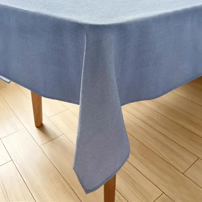 Zdjęcie produktu dla Ścierełka stołowa, imitacja lnu, zmywalna, niebieska, 140 x 240 cm