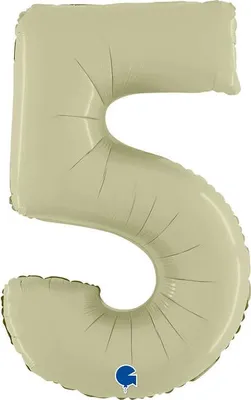 Zdjęcie produktu dla Balon Foliowy Cyfra 5, Satynowa Oliwkowa, 66 cm Grabo