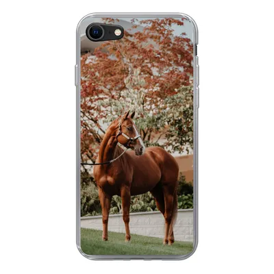 Produktbild von MuchoWow® Handyhülle Schutzhülle Hülle für iPhone 8 Pferd - Baum - Halfter Silikon Softcase Handy Hülle - Schutzhaube