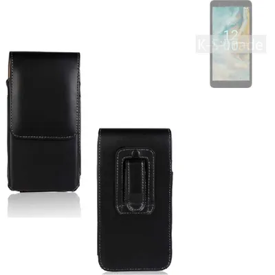 Produktbild von K-S-Trade Gürteltasche kompatibel mit Nokia C02 Schutz Hülle Handy Hülle mit Magnetverschluss Holster in schwarz