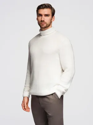 Produktbild von Ombre Clothing Rollkragenpullover für Männer Igua weiß XXL