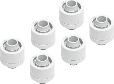 Produktbild von Eiszapfen 16/10mm Anschraubtülle G1/4 - White Sixpack (weiß, für weiche Schläuche (PVC, Silikon, Neoprene))