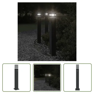 Produktbild von The Living Store Wegeleuchte mit Bewegungsmelder Schwarz 80 cm Aluminium