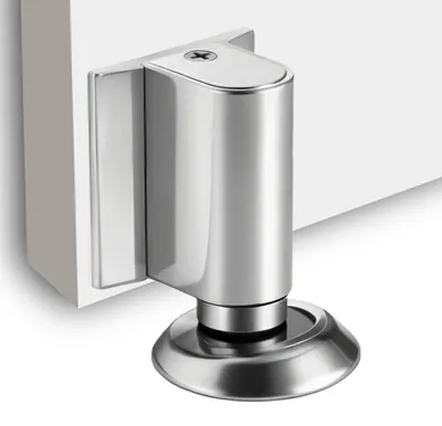 Image de Butée de porte magnétique, butée de porte sans perçage, butée de porte réglable, butée de porte à fixation au sol, butée de porte magnétique avec dos autocollant.