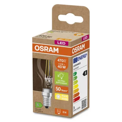 Zdjęcie produktu dla OSRAM LED Filament Tropfen ULTRA EFF 2,5W 470lm 2.700K klar 351391 4099854066290
