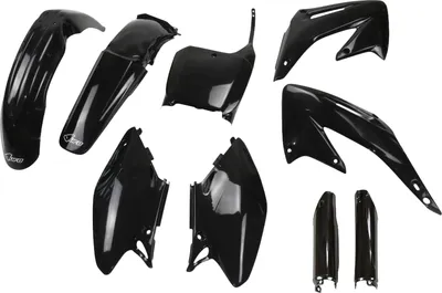 Produktbild von Ufo Honda Cr 125/250 2002-2003 Hokit101f-001 Fork Protectors & Plastikbausatz Schwarz  Schwarz One Size