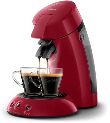 Produktbild von Philips Senseo HD6554/90 Kaffeepadmaschine Crema Plus Kaffeestärkewahl Dunkelrot
