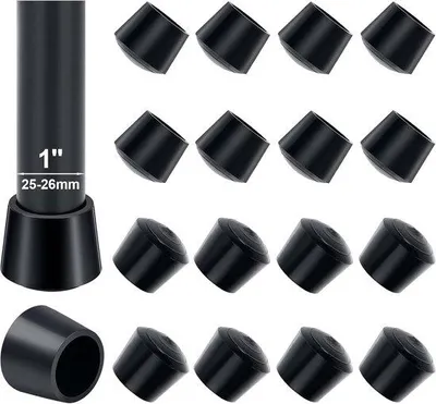 Produktbild von Famanu Stuhlbeinschoner 16 Stück, Gummi, 25 mm Innendurchmesser, Schwarz