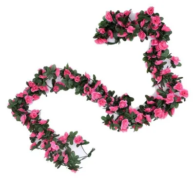 Produktbild von Künstliche Rosengirlande 2 Stück 2.4m Rosarot Seidenblumen Hängende Rebe