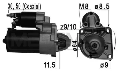 Produktbild von ERA 220697A Starter Anlasser 1,1kW für FIAT 500 (312) 12V