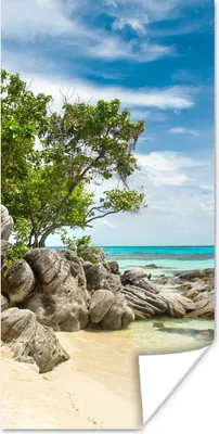 Produktbild von MuchoWow® Poster Strand - Steine - Meer - Sommer 60x120 cm - Wandschmuck
