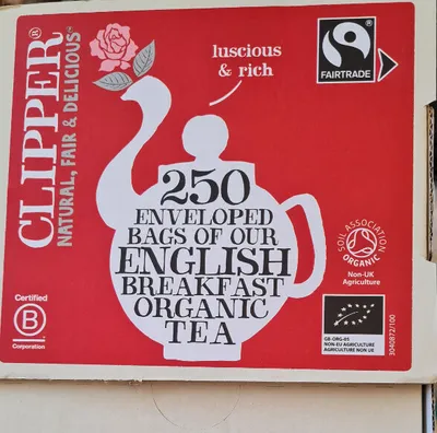 Zdjęcie produktu dla HERBATA CZARNA ENGLISH BREAKFAST FAIR TRADE(250 x 2,2 g) 550 g - CLIPPER