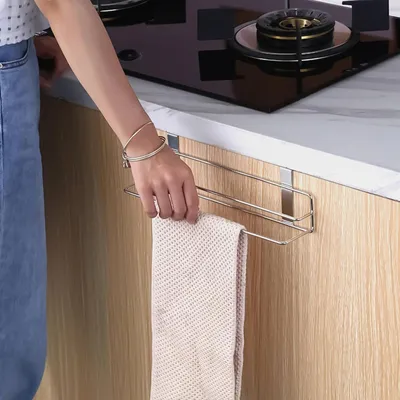 Produktbild von Handtuchhalter für die Tür, Handtuchhalter hinter der Tür aus Edelstahl, 30,5 cm, doppelte Ebene, für Handtücher, Küche, Bad, Haus, Wohnung, Hotel, Schlafzimmer, Waschküche, Haus