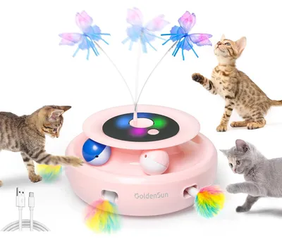 3-in-1 Elektrisches Katzenspielzeug, automatisch, interaktiv, USB
