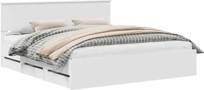 Obrázok produktu pre Rám postele so zásuvkou Biela 180 x 200 cm Inžinierske drevo