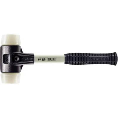 Produktbild von HALDER SIMPLEX Nylonhammer mit verstärktem Tempergussgehäuse und Glasfaserstiel - D=80 mm - 3708.080