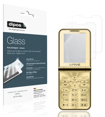 Produktbild von 2x Schutzfolie für GFive 16 Pro Max matt - Anti-Shock 9H Folie dipos Glass Kunststoffglas