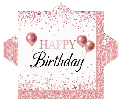 40 roségoldene Servietten 33x33 cm für Kindergeburtstag