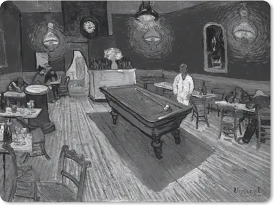 Produktbild von MuchoWow® Mauspad Mousepad Das Nachtcafé - Vincent van Gogh - Schwarz und Weiß 23x19 cm - Mousepads - Maus Mat - Pad - Mausunterlage - Schreibtischunterlage - Mauspad