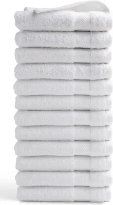 Produktbild von DoubleDry Hotel Kollektion Handtücher Set - 12 Teilig - 100% Baumwolle - 500 g/m² - Weich - 50x100 cm - Weiß