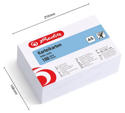 Productafbeelding van Herlitz memokaarten, DIN A5, blanco, wit
