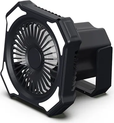 Produktbild von Multifunktionaler Camping-Ventilator mit LED-Licht, USB-batteriebetriebener Ventilator, Decken-Zeltlicht, tragbare Powerbank mit 3 einstellbaren Windgeschwindigkeiten und Helligkeits-Fernbedienungen