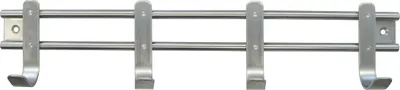 Produktbild von HSI Garderobenleiste, mit 4 Haken, Edelstahl, 360x75mm, 1 STK