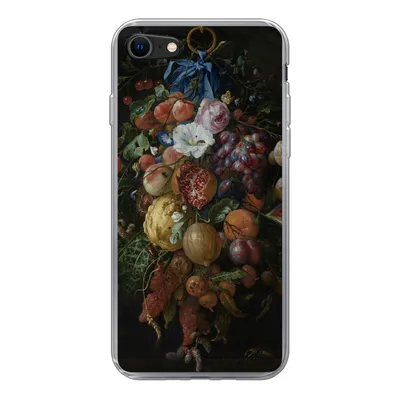 Produktbild von MuchoWow® Handyhülle Schutzhülle Hülle für iPhone SE 2022 Früchte und Blumen - Gemälde von Jan Davidsz. de Heem Silikon Softcase Handy Hülle - Schutzhülle
