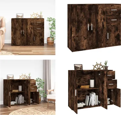 Obrázok produktu pre vidaXL Príborník údený dub 91x29,5x75 cm materiál na báze dreva - Príborník - Príborníky - Skriňa - Úložná skriňa