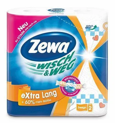 Obrázok produktu pre Zewa 43222 Kchenrollen WISCH&WEG eXtra Lang Design 2-lagig 2 Rollen