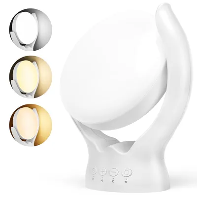 Produktbild von LED-Lichttherapielampe, 10.000 Lux Tageslicht, 3 Farbtemperaturen, 4 Timerstufen, Touchsteuerung, 210° verstellbar, UV-frei und hautschonend