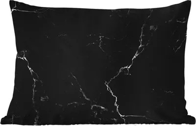 Produktbild von MuchoWow® Outdoor Kissen - Marmoroptik - Luxus - Schwarz - 60x40 cm - Wetterfest - Lounge Kissen - Zierkissen - Kissen für Innenräume