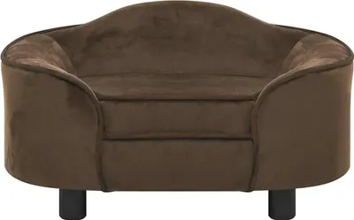 Obrázok produktu pre vidaXL Pohovka pre psov hnedá 67x47x36 cm Plyš