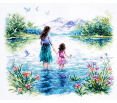Obrázek produktu pro Vyšívací sada Magic Needle pro křížkový steh „S maminkou!“, schéma, 31 x 26 cm