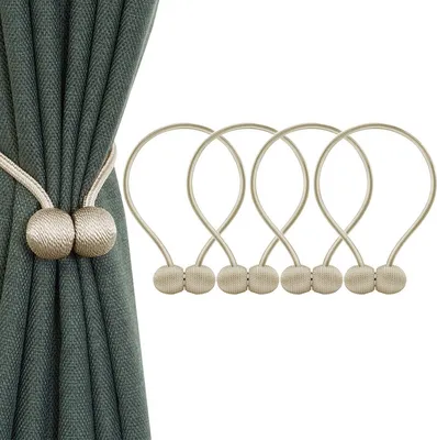 Produktbild von 4 Raffhalter mit Magneten, Klemme zum Halten Ihrer Vorhänge oder Gardinen, für Zuhause, Büro, Dekoration