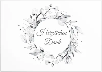 Produktbild von Friendly Fox 12 hochwertige Danksagungskarten Trauer mit Umschlag, Blumenkranz, Trauerkarten Danke nach Beerdigung, Klappkarten