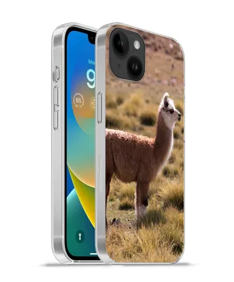 Produktbild von MuchoWow® Handyhülle Schutzhülle Hülle für Apple iPhone 14 Plus - Soft case Alpaka - Braun - Natur Silikon Softcase Handy Hülle - Abbildung