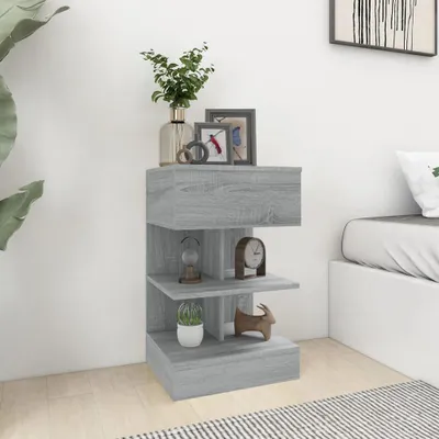Image de vidaXL Tables de nuit 2 pcs. Gris Sonoma 40x35x65 cm Bois composite