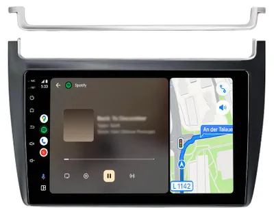 Image de Radio compatible avec VW Polo 2008-2013 Carplay Android Auto Navi Bluetooth DAB+ Caméra de recul 9 pouces 64 Go