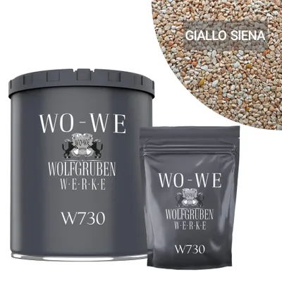 Produktbild von Steinteppich Set Außen 2m² UV-Schutz Marmorkies 25kg inkl. 2K Bindemittel - Giallo Siena 1-4mm
