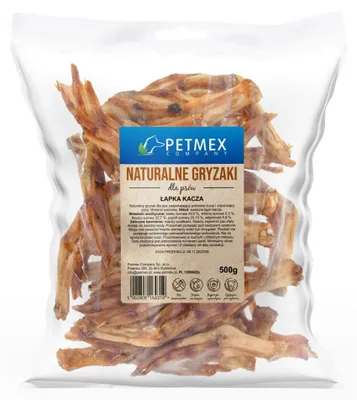 Obrázek produktu pro Petmex Kachní tlapka 500g Přírodní žvýkací pastilky pro psy