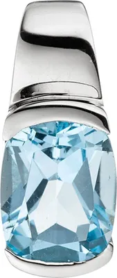 Produktbild von Anhänger mit Blautopas blau hellblau rechteckig 585 Gold Weißgold Goldanhänger