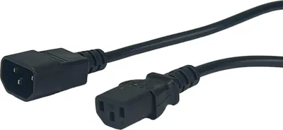 Zdjęcie produktu dla Kabel zasilający AC 1 m C13 do C14, czarny, 10 A