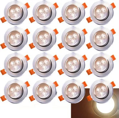 Produktbild von Izrielar LED Einbaustrahler 20x Set schwenkbar 3W 3200K Warmweiß 245LM IP22 Deckenspot für Küche Bad Wohnzimmer