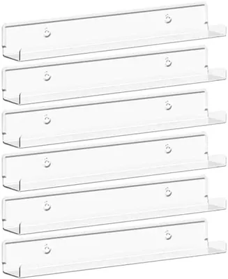 Produktbild von PromoHome® Schwebende Acrylregale – 6 Stück Transparente Wandregale für Dekoration und Aufbewahrung