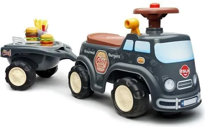 Obrázok produktu pre Odrážadlo Food Truck, Falk, volant, príves, od 12 mesiacov, 100 % vyrobené vo Francúzsku