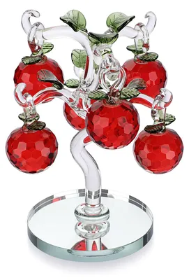 Productafbeelding van Kristallen appelboomfiguur – Kunstmatige rode decoratie voor de tafel, Feng Shui kristaldecoratie