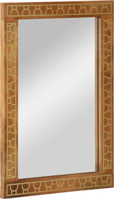 Image de Miroir de bain 50x70x2,5 cm bois de manguier massif et verre