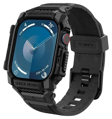 Obrázok produktu pre Spigen Rugged Armor Pro, Puzdro, Smartwatch, Čierna, Apple, Apple Watch 10 (46mm), Termoplastický polyuretán (TPU)